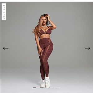 Icy Ivy park brown monogram sheer panel tights-M